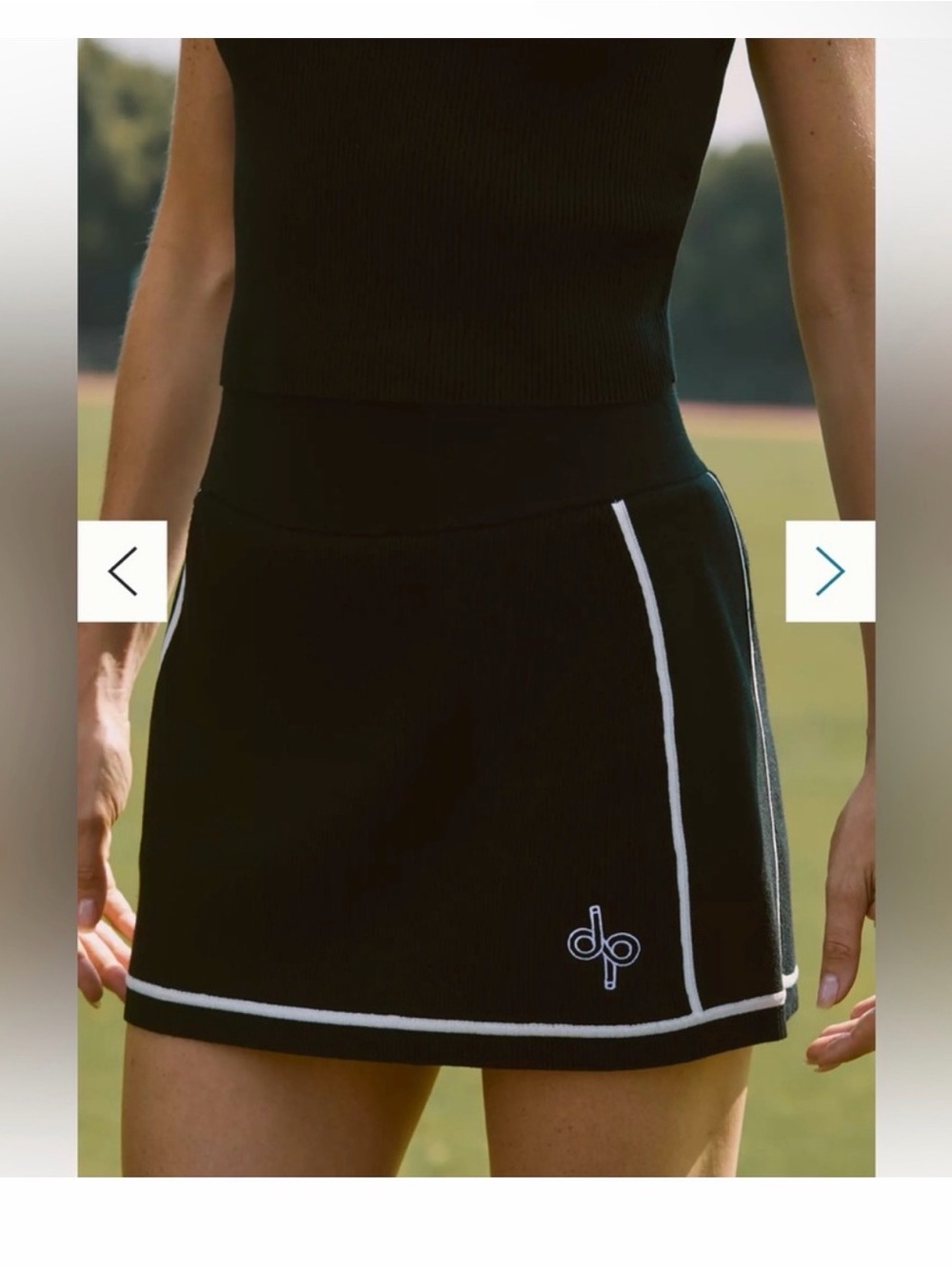 Daily Practice Black & White Contrast Trim Mini Skirt Size L